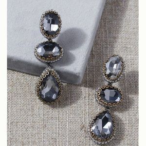Anthropologie Allira Chandelier Earrings Grey